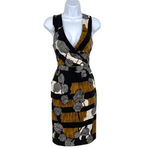 Deletta Anthropologie Abstract Print Sleeveless V-Neck Dress Size Small NWT